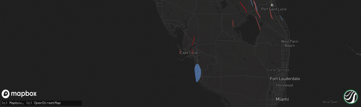 Hail map in Saint James City, FL on October 9, 2024