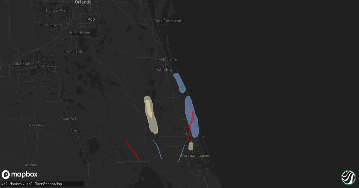 Hail map in Sebastian, FL on October 9, 2024