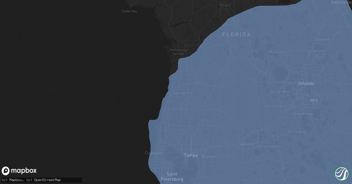Hail map in Spring Hill, FL on October 9, 2024