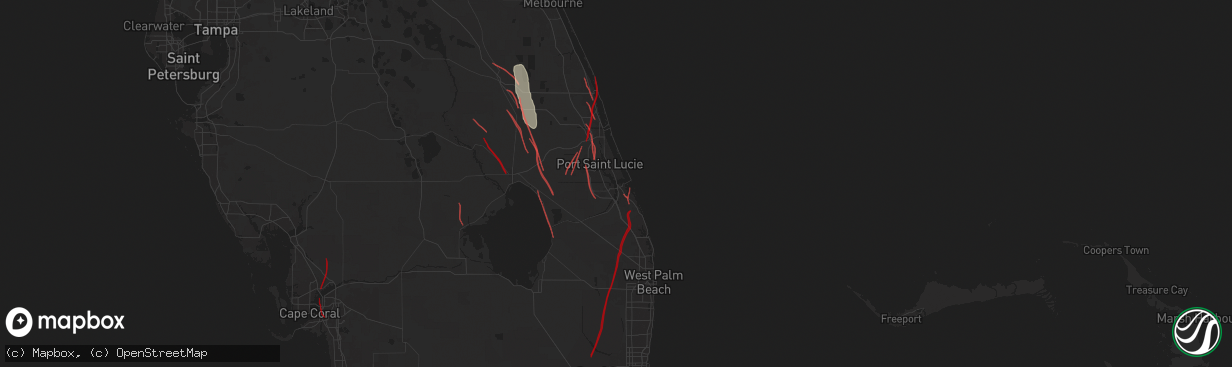 Hail map in Stuart, FL on October 9, 2024