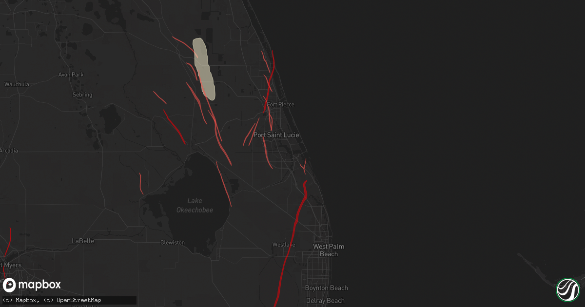 Hail map in Stuart, FL on October 9, 2024