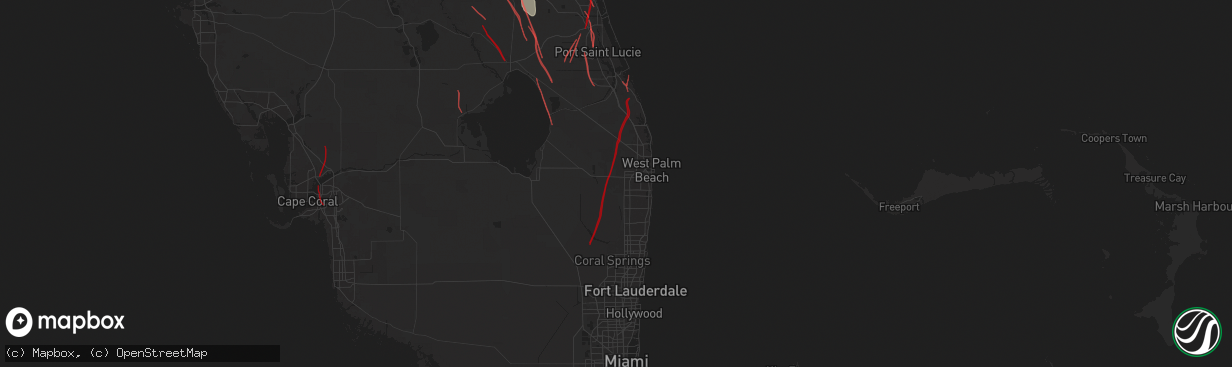 Hail map in Wellington, FL on October 9, 2024