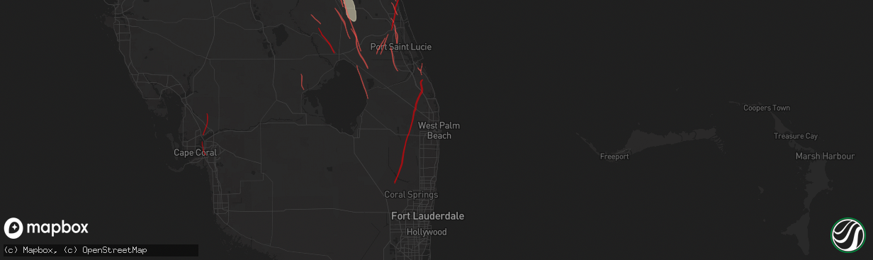 Hail map in West Palm Beach, FL on October 9, 2024