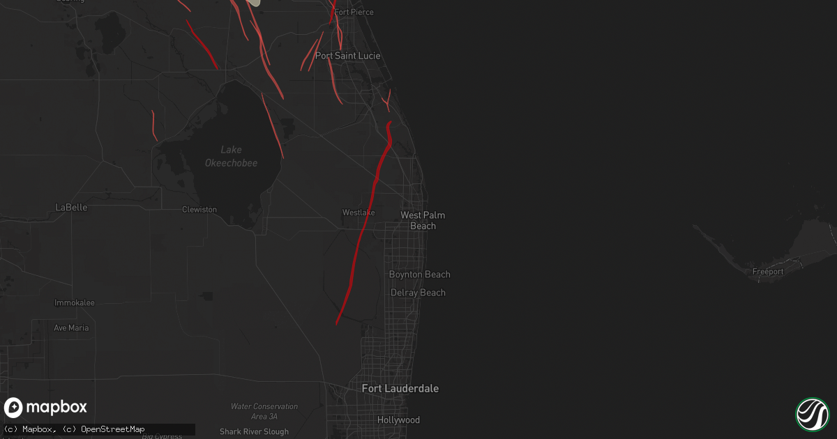 Hail map in West Palm Beach, FL on October 9, 2024