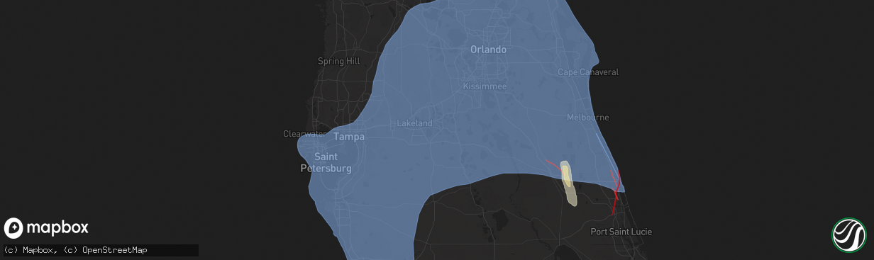 Hail map in Winter Haven, FL on October 9, 2024