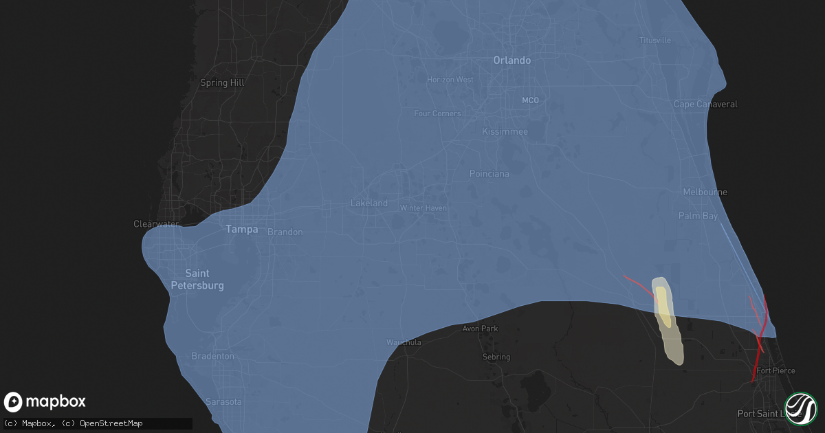 Hail map in Winter Haven, FL on October 9, 2024