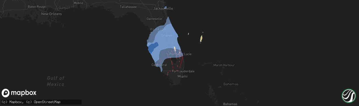 Hail map on October 9, 2024