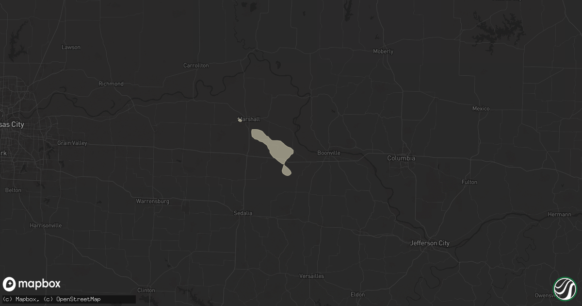Hail map in Blackwater, MO on October 9, 2025