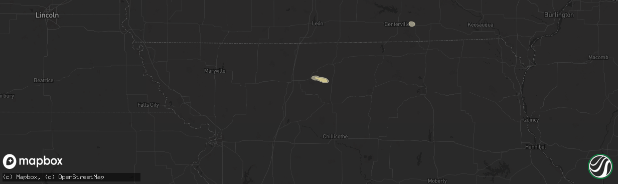 Hail map in Gilman City, MO on October 9, 2025