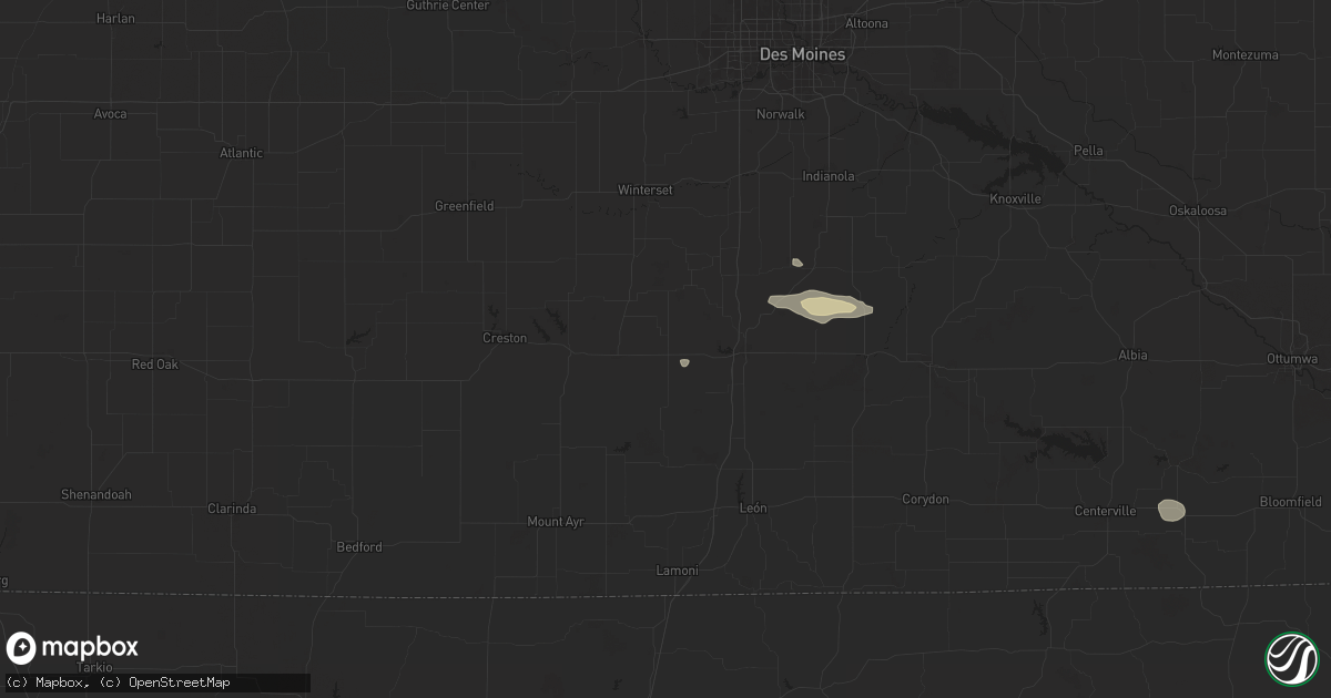 Hail map in Murray, IA on October 9, 2025