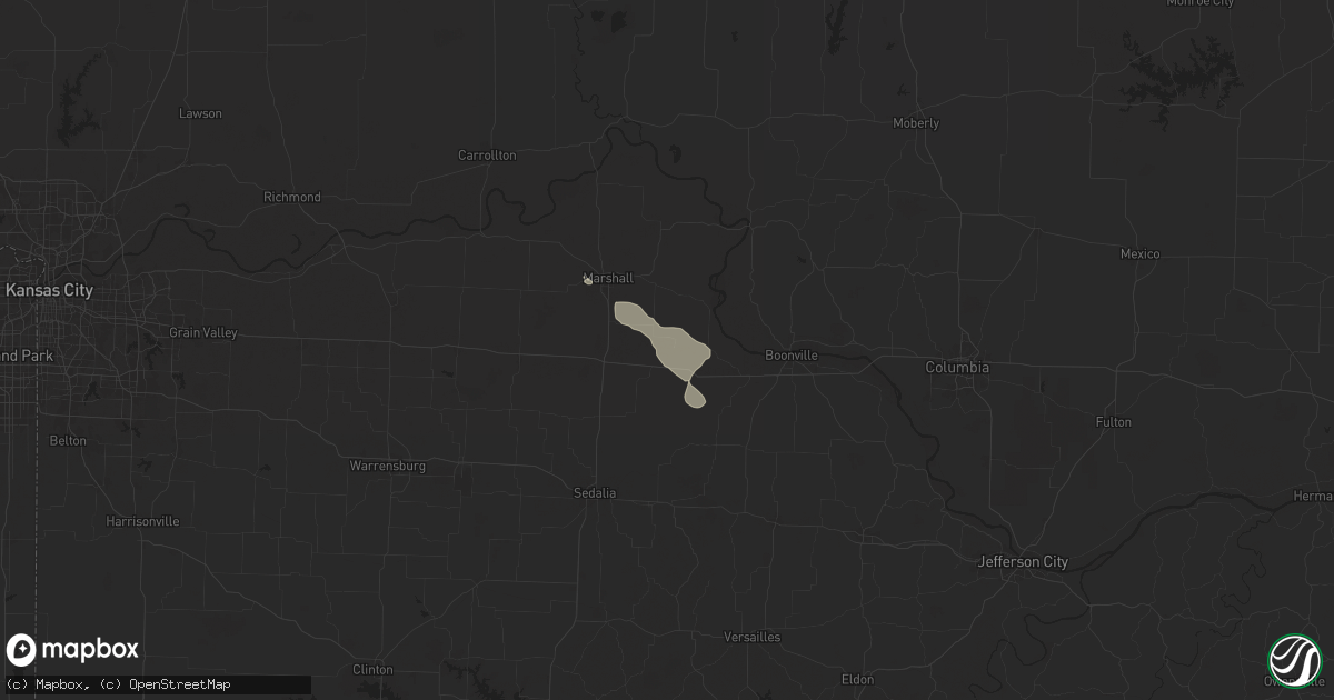 Hail map in Nelson, MO on October 9, 2025
