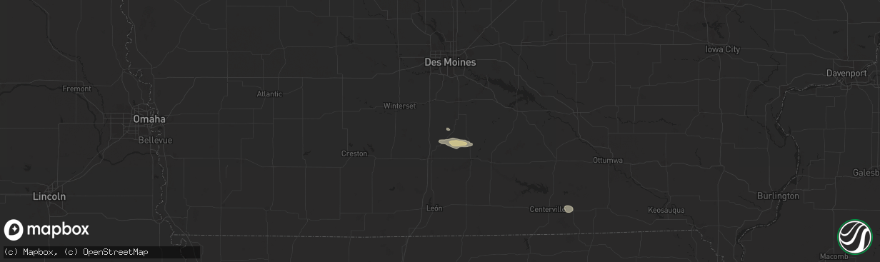 Hail map in New Virginia, IA on October 9, 2025