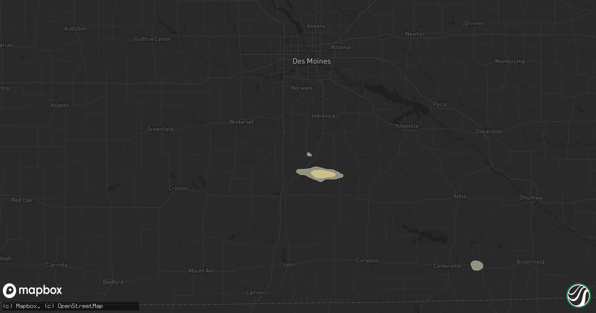 Hail map in New Virginia, IA on October 9, 2025