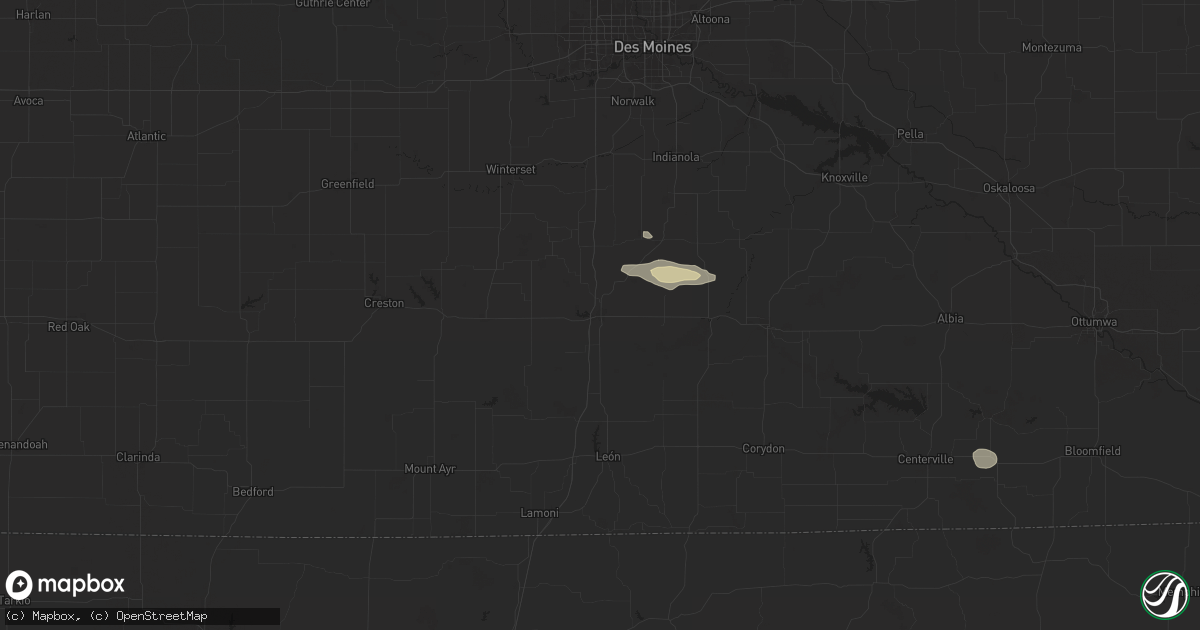 Hail map in Osceola, IA on October 9, 2025