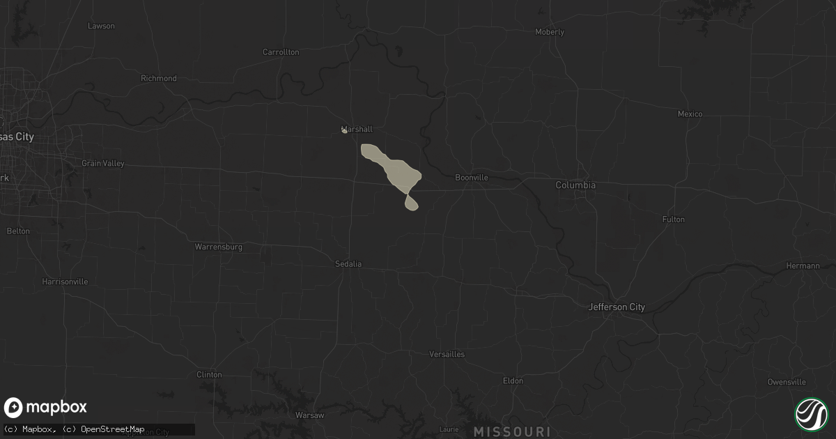 Hail map in Pilot Grove, MO on October 9, 2025