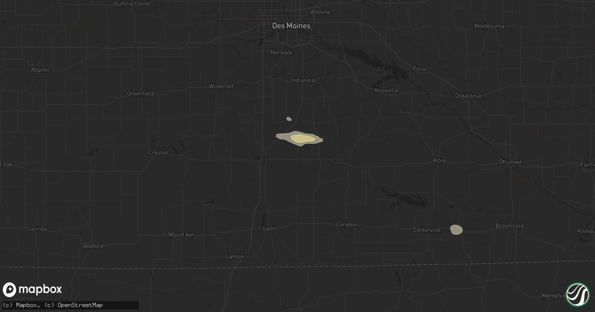 Hail map in Woodburn, IA on October 9, 2025