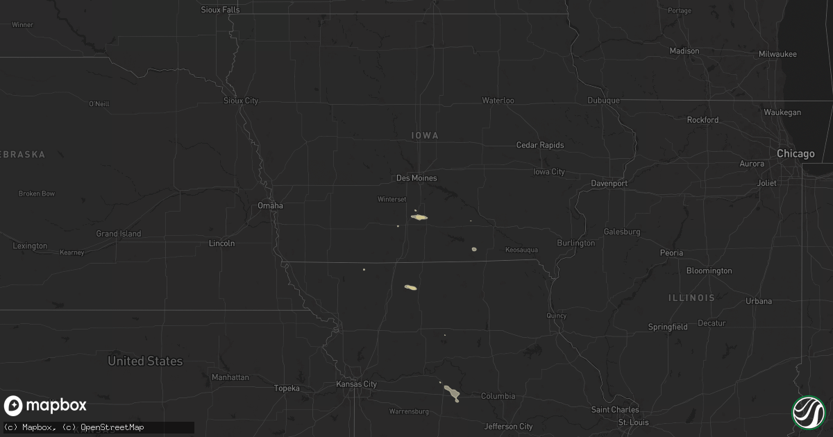 Hail map on October 9, 2025