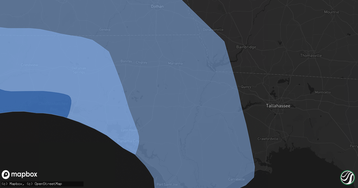 Hail map in Altha, FL on October 9, 2026