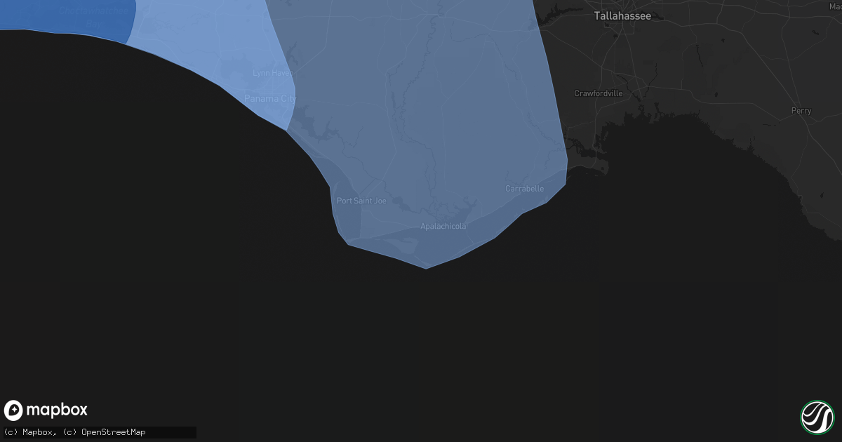 Hail map in Apalachicola, FL on October 9, 2026