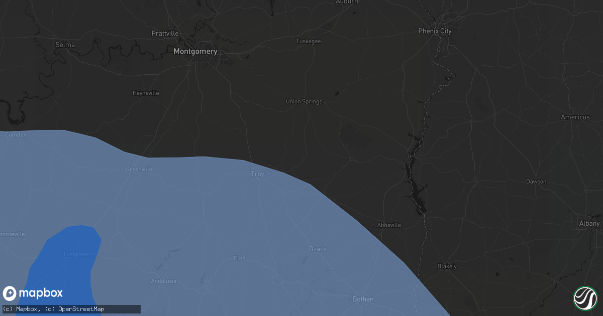 Hail map in Banks, AL on October 9, 2026