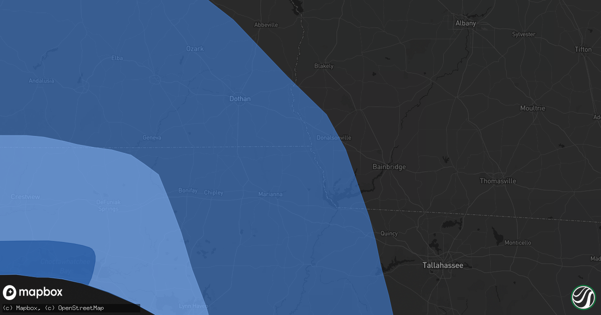 Hail map in Bascom, FL on October 9, 2026