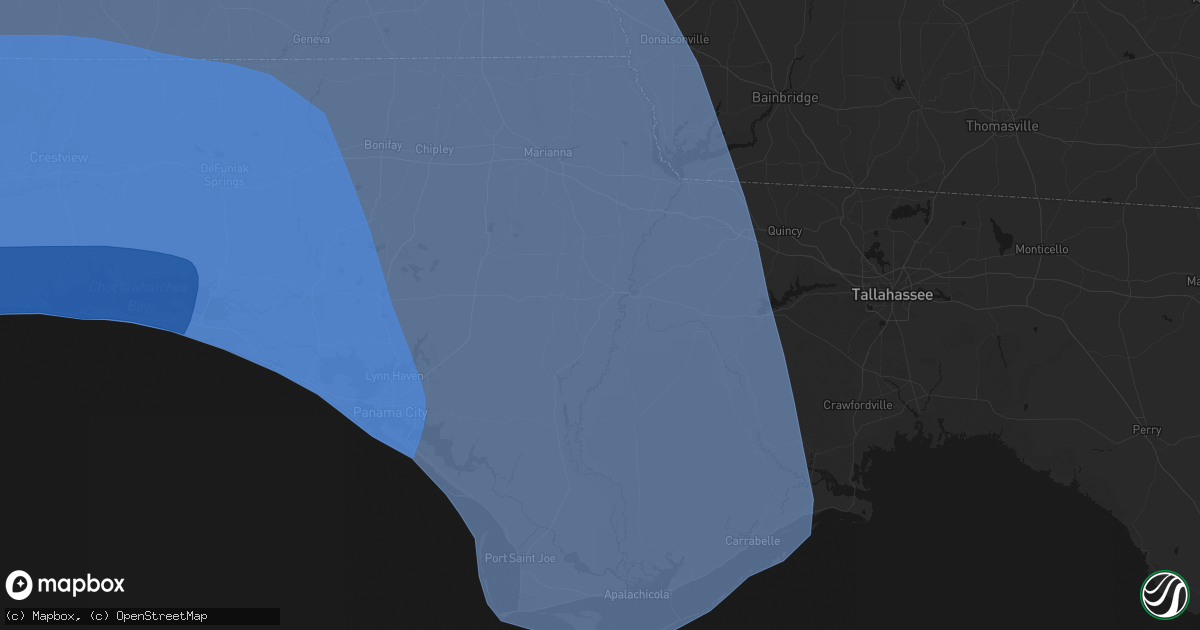 Hail map in Blountstown, FL on October 9, 2026