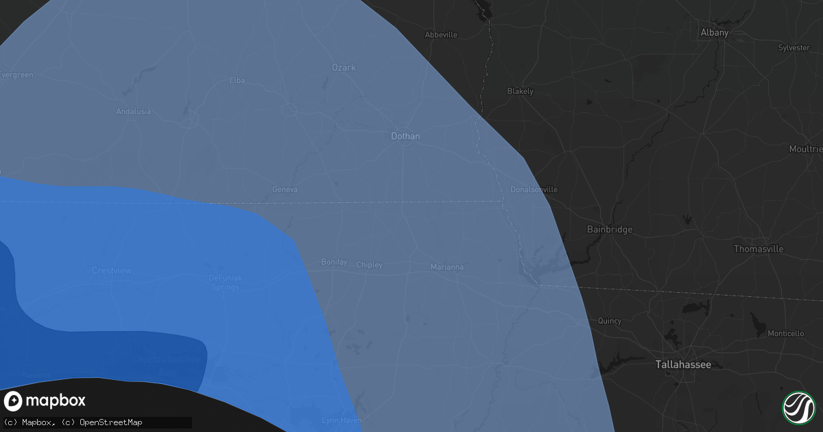 Hail map in Campbellton, FL on October 9, 2026
