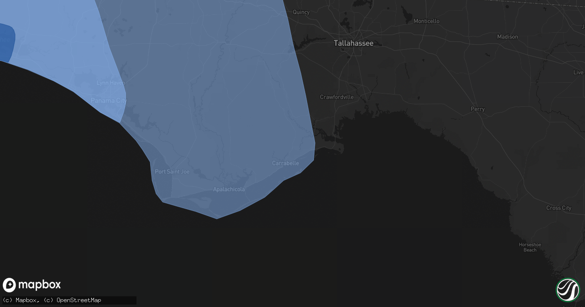 Hail map in Carrabelle, FL on October 9, 2026
