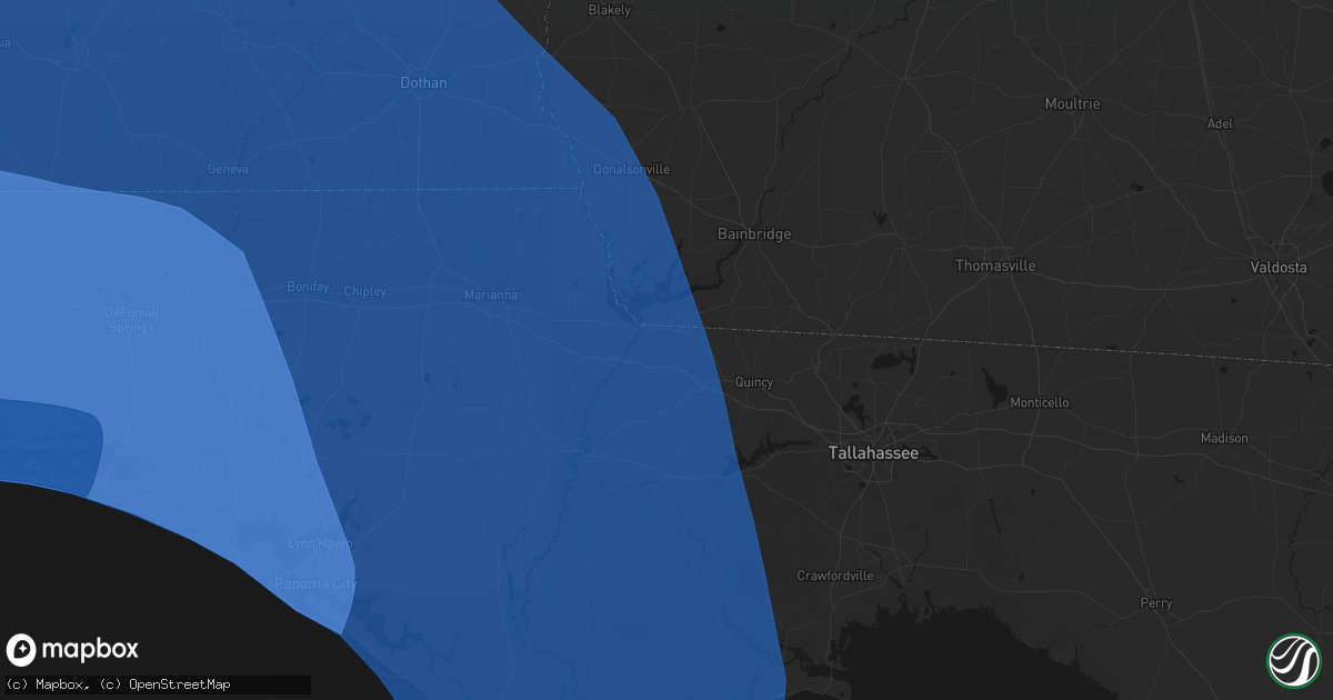 Hail map in Chattahoochee, FL on October 9, 2026