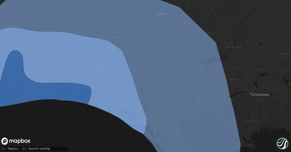 Hail map in Chipley, FL on October 9, 2026