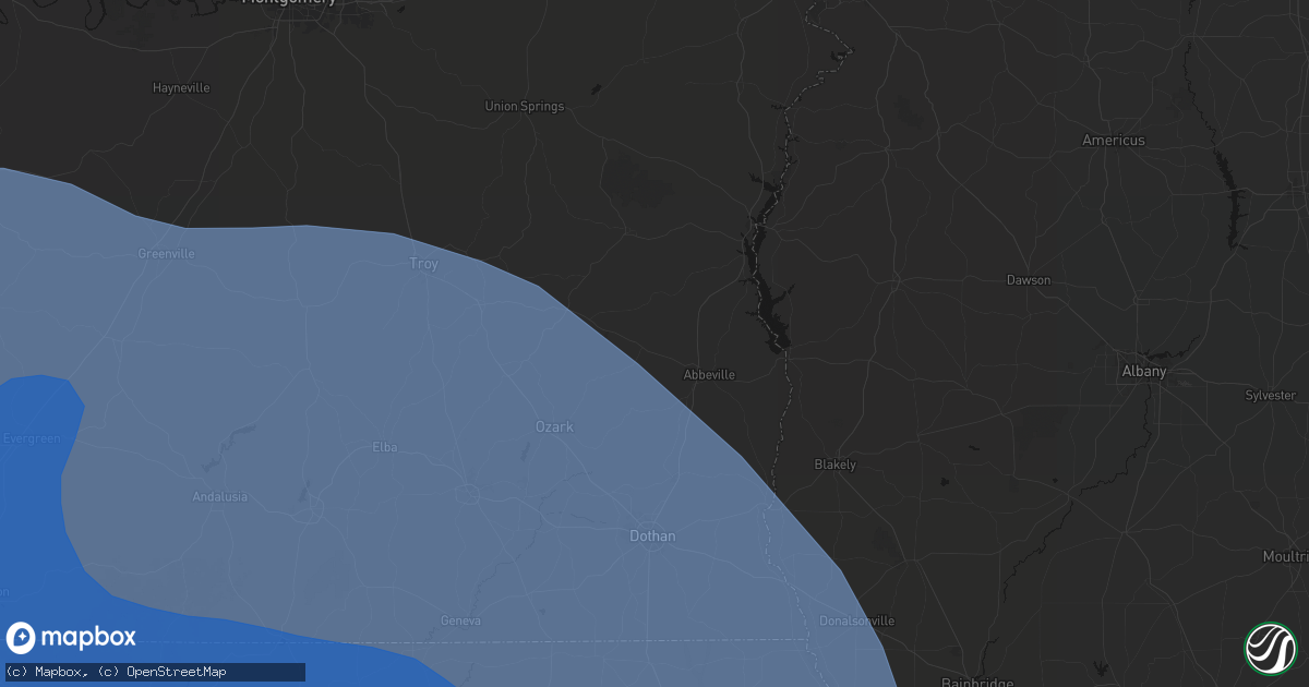 Hail map in Clopton, AL on October 9, 2026