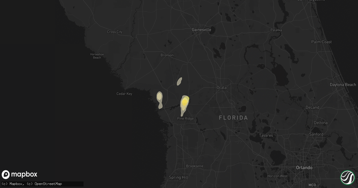 Hail map in Dunnellon, FL on October 9, 2026