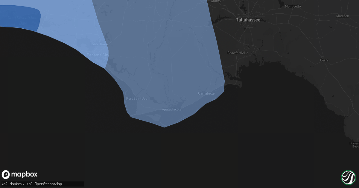 Hail map in Eastpoint, FL on October 9, 2026
