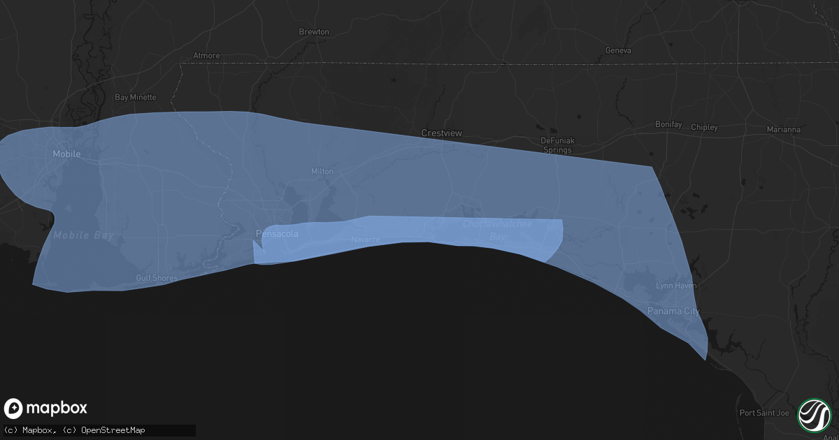 Hail map in Fort Walton Beach, FL on October 9, 2026