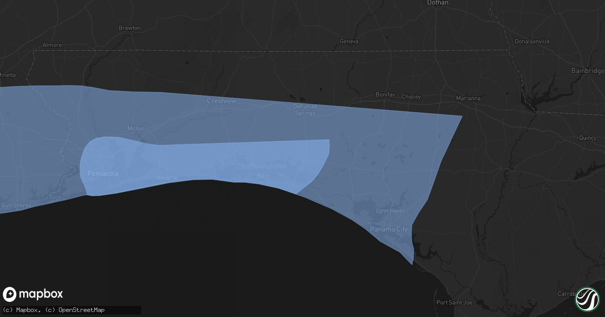 Hail map in Freeport, FL on October 9, 2026
