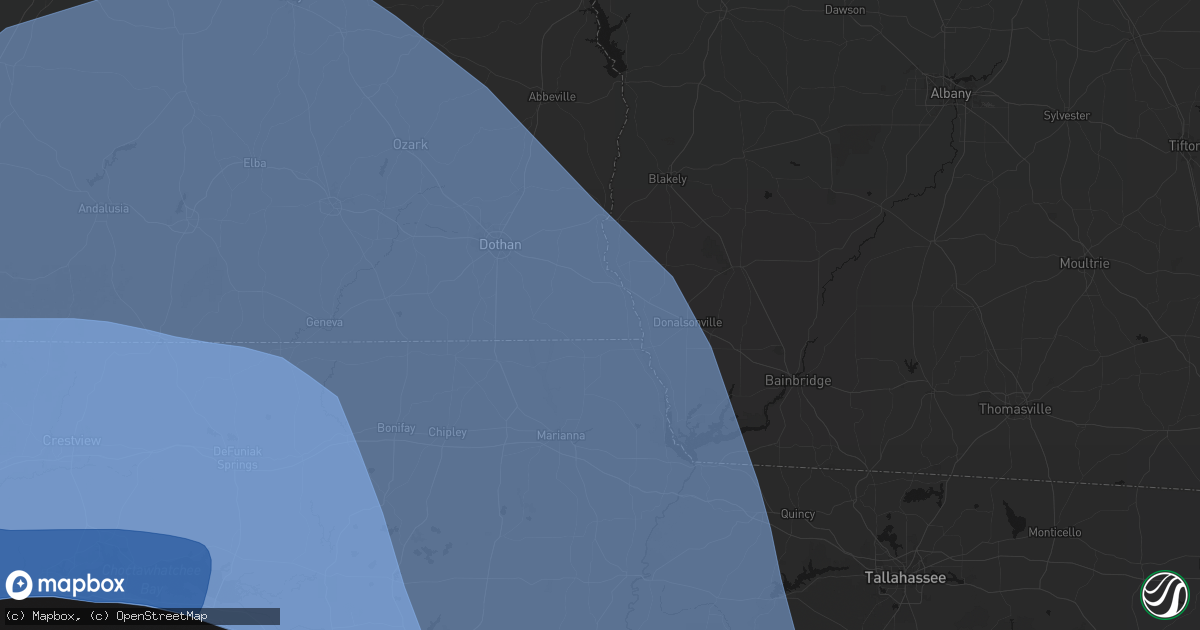 Hail map in Gordon, AL on October 9, 2026