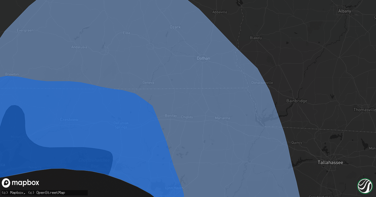 Hail map in Graceville, FL on October 9, 2026