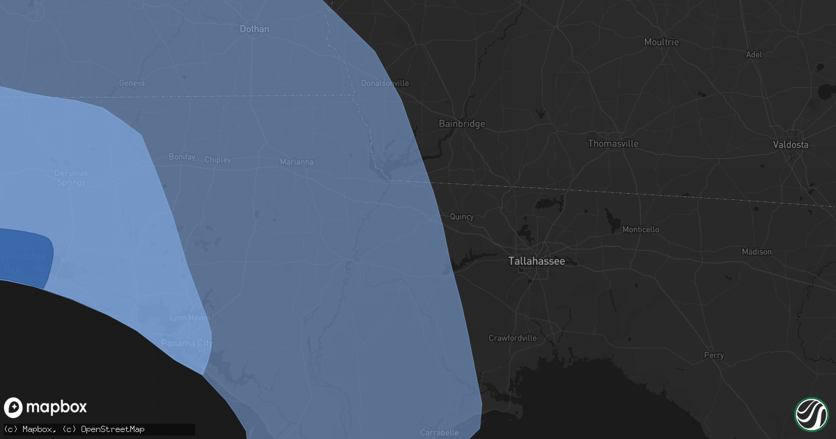 Hail map in Greensboro, FL on October 9, 2026