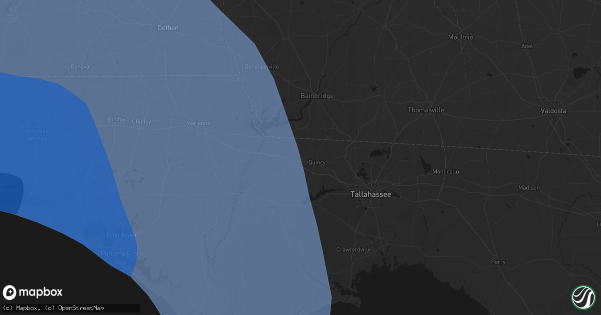 Hail map in Gretna, FL on October 9, 2026