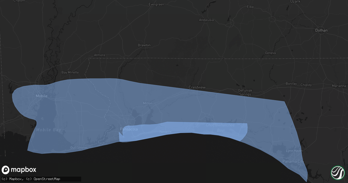 Hail map in Holt, FL on October 9, 2026