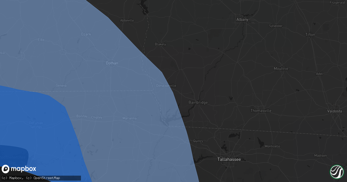 Hail map in Iron City, GA on October 9, 2026