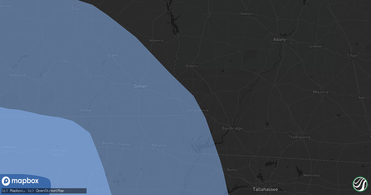 Hail map in Jakin, GA on October 9, 2026