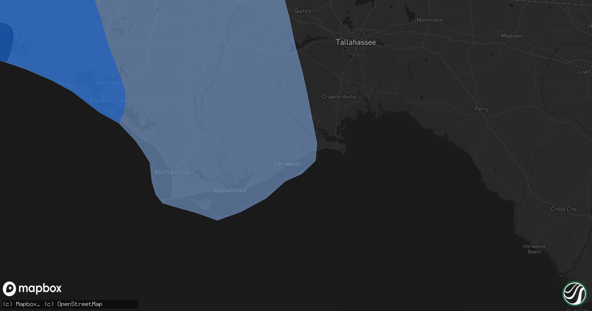 Hail map in Lanark Village, FL on October 9, 2026
