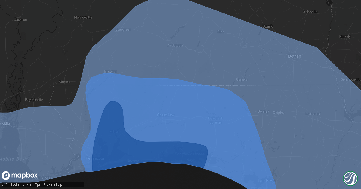 Hail map in Laurel Hill, FL on October 9, 2026