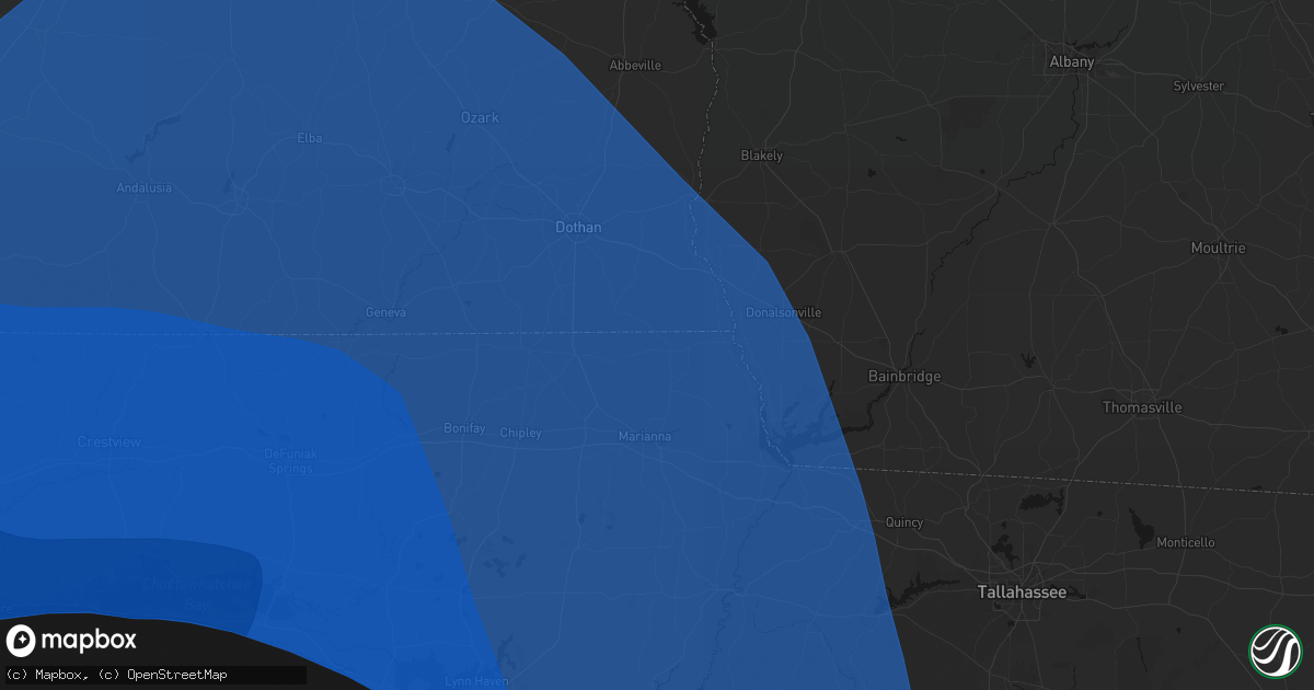 Hail map in Malone, FL on October 9, 2026