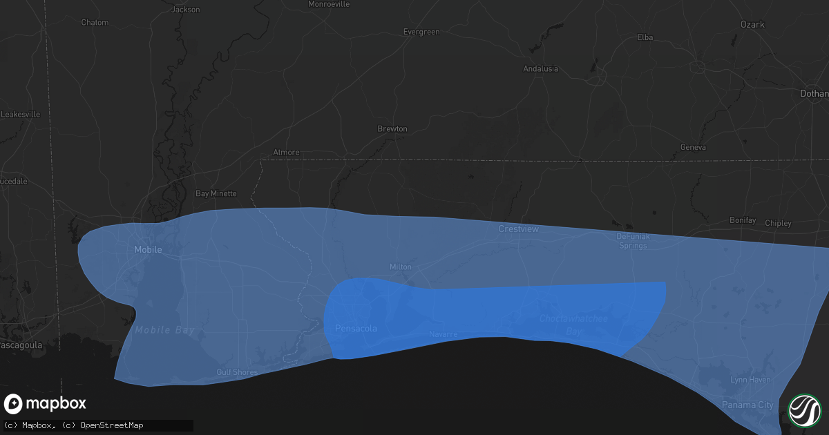 Hail map in Milton, FL on October 9, 2026