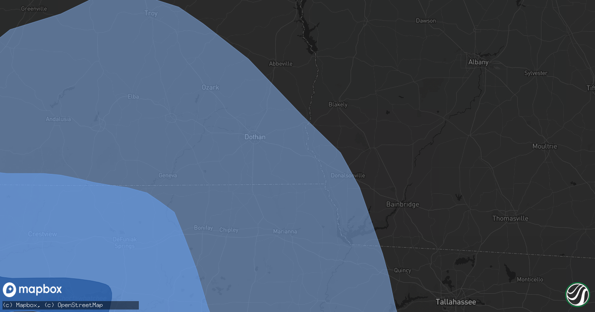 Hail map in Pansey, AL on October 9, 2026