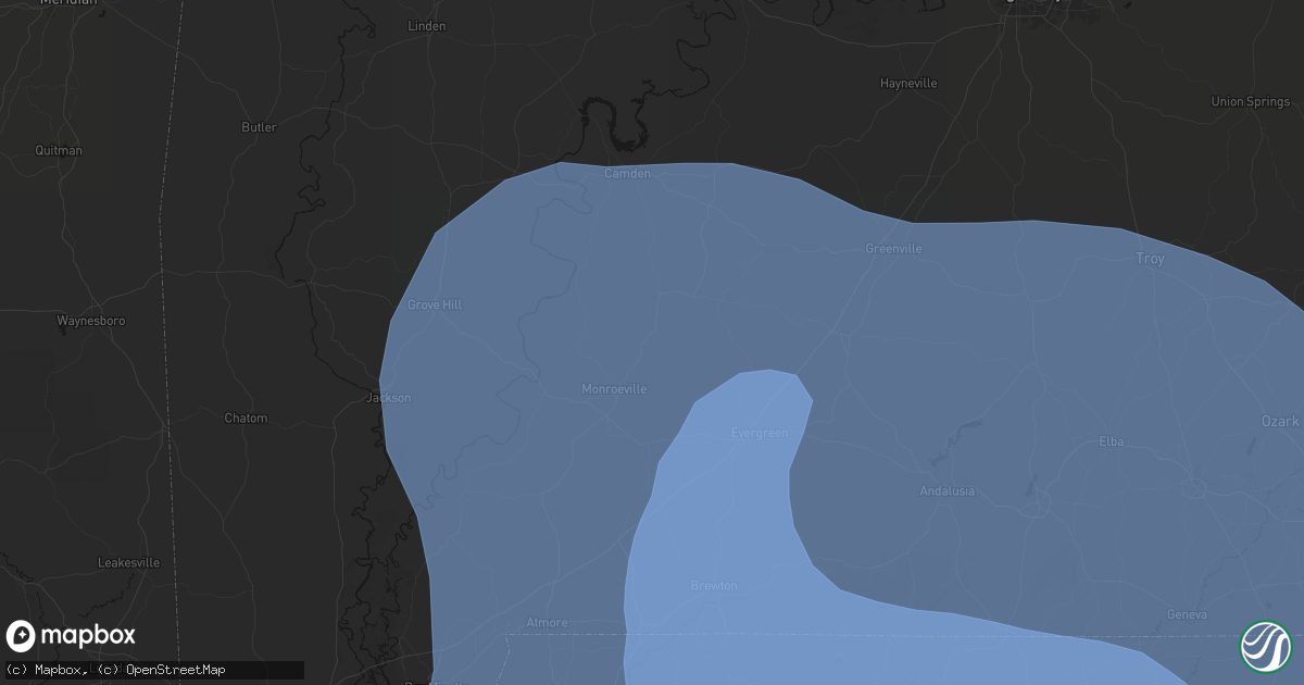 Hail map in Peterman, AL on October 9, 2026