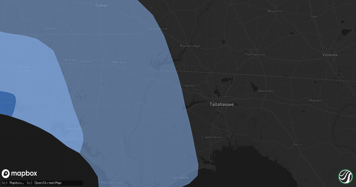 Hail map in Quincy, FL on October 9, 2026