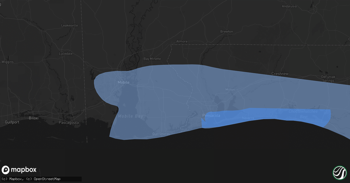 Hail map in Robertsdale, AL on October 9, 2026